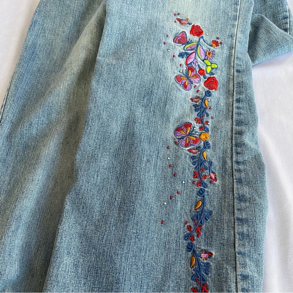 KUL denim jeans floral embellished Size 11 - Picture 5 of 8